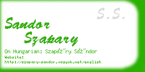 sandor szapary business card